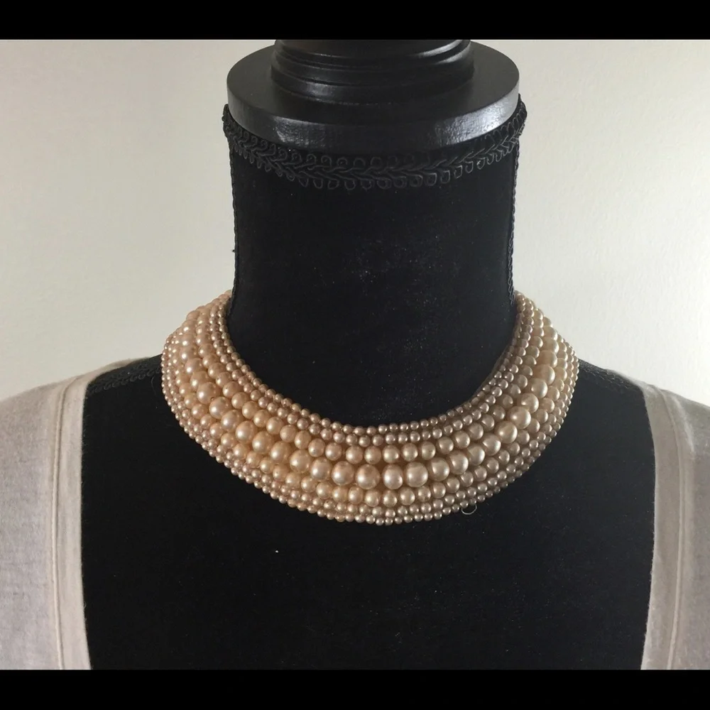 Vtg 50’s Faux Pearl Collar Glentex “Made in Japan”